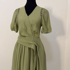 Elegant Olive Green Dress
